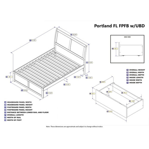 AFI Furnishings Portland Two Flat Panel Footboard and Urban Drawers Beds