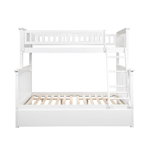 AFI Furnishings Columbia White Twin Over Full Urban Trundle Bunk Beds