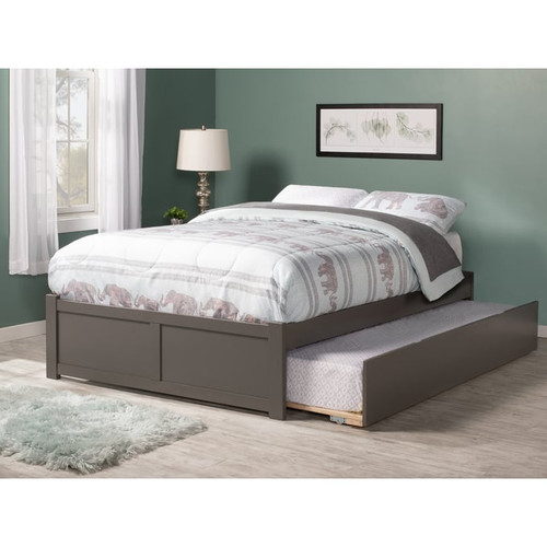 AFI Furnishings Concord Grey Full Platform Urban Trundle Bed with Flat Panel Footboard