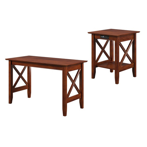 AFI Furnishings Lexi Walnut Table Set and Printer Stand