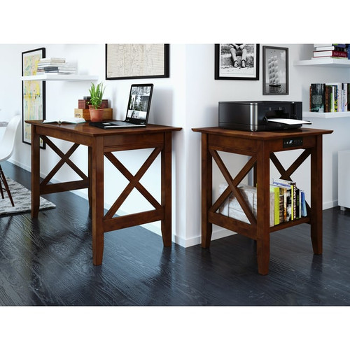 AFI Furnishings Lexi Walnut Table Set and Printer Stand