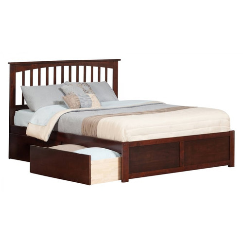 AFI Furnishings Mission Beds with Flat Panel Foot Board and 2 Urban Drawers
