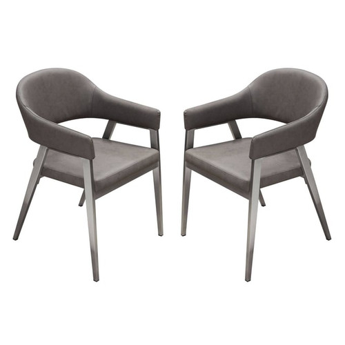 2 Diamond Sofa Adele Grey PU Dining Chairs