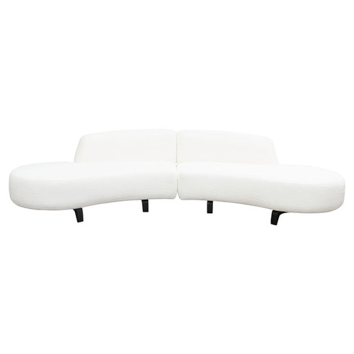 Diamond Sofa Vesper White 2pc Modular Curved Sectional