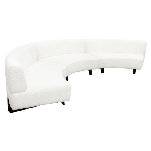 Diamond Sofa Vesper White 3pc Modular Curved Sectional