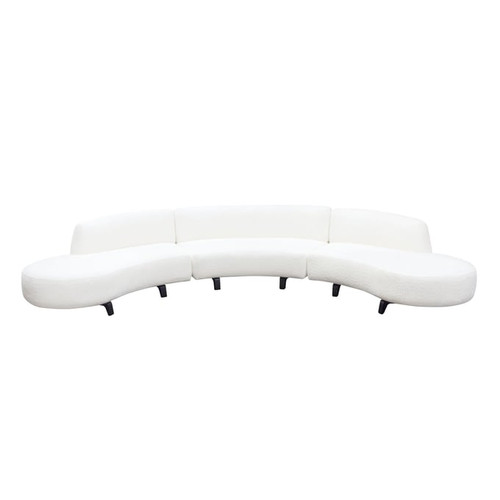 Diamond Sofa Vesper White Armless 3pc Modular Curved Sectional