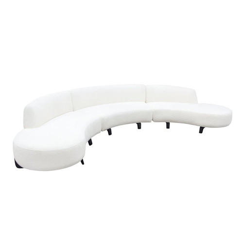 Diamond Sofa Vesper White Armless 3pc Modular Curved Sectional