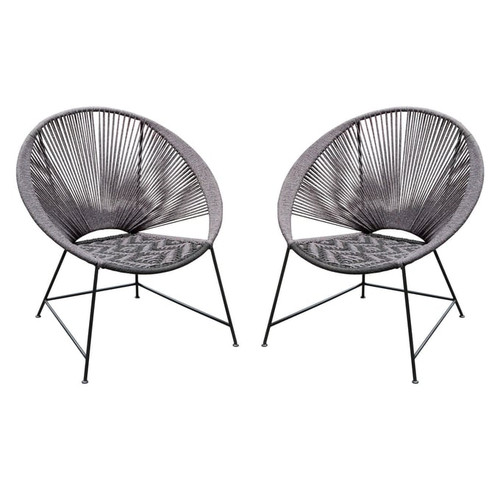 2 Diamond Sofa Pablo Black Grey Accent Chairs