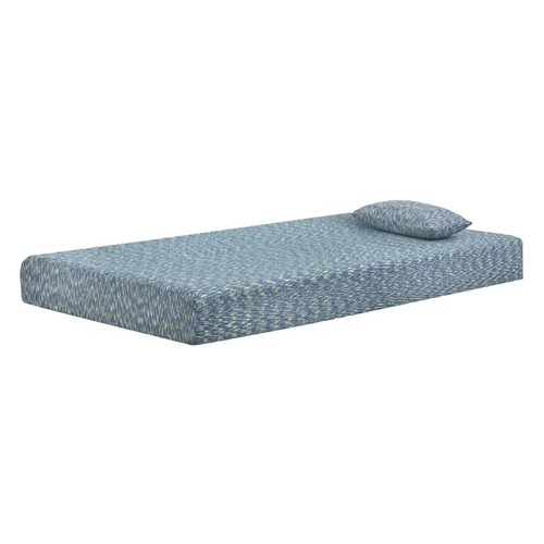 Ashley Furniture IKidz Blue Fabric Twin Mattress And Pillow