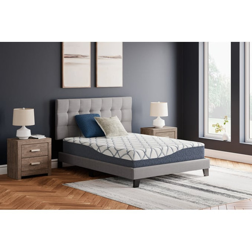 Ashley Furniture 10 Inch Chime Elite 2.0 White Blue Twin Mattresses