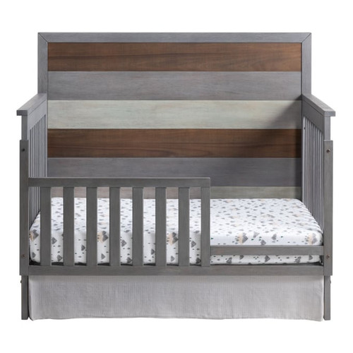 Oxford Soho Baby Cascade Gray Toddler Bed with Guard Rail