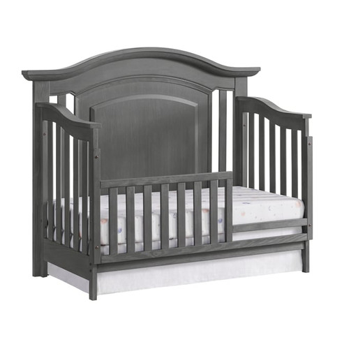 Oxford Baby London Lane Arctic Gray 2pc Toddler Bed Set with Dresser Topper