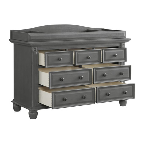 Oxford Baby London Lane Arctic Gray 7 Drawer Dresser with Changing Topper