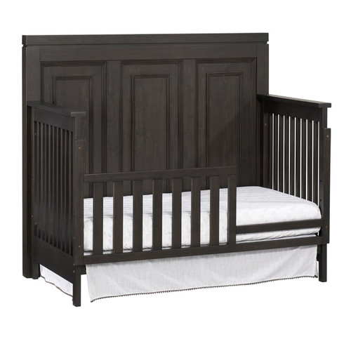 Oxford Soho Baby Manchester Black Iron Toddler Bed with Guard Rail