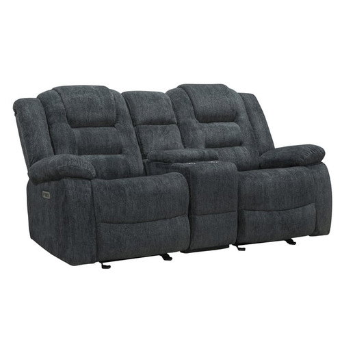 Parker House Bolton Light Grey Glider Reclining Console Loveseat