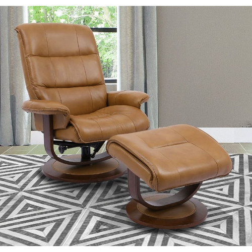 Parker House Knight Butterscotch Manual Reclining Swivel Chairs and Ottomans