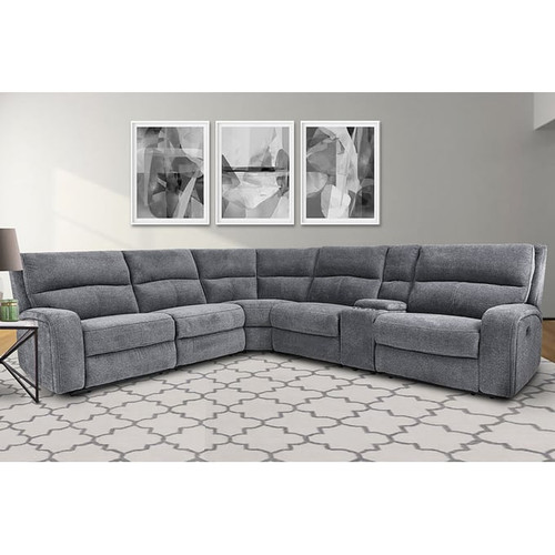 Parker House Polaris Grey 6pc Modular Power Reclining Sectional