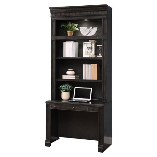 Parker House Washington Heights Brown Library Desk and Light Kit Hutch