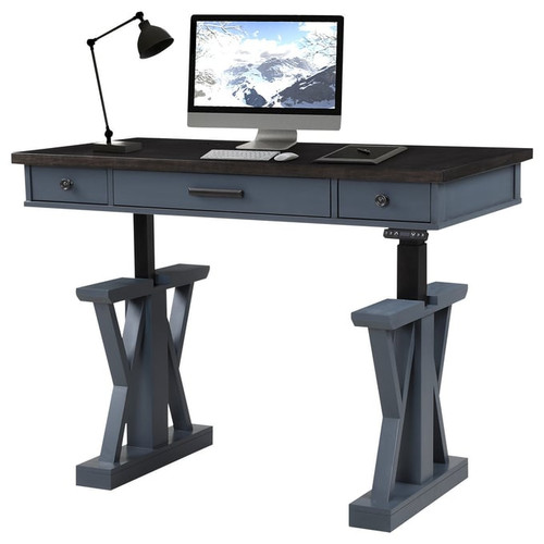 Parker House Americana Modern Blue 56 Inch Power Lift Desk