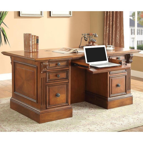 Parker House Huntington Brown Double Pedestal Executive Desk