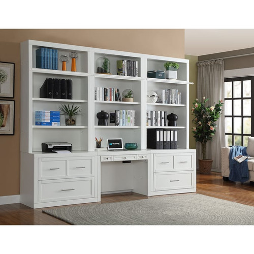Parker House Catalina White 6pc Workspace Library Wall