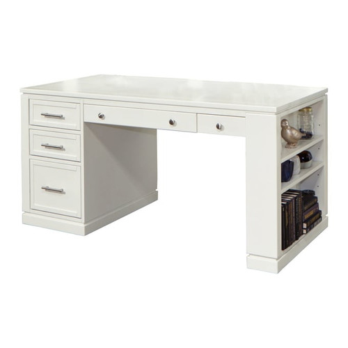 Parker House Catalina White 2pc 60 Inch Writing Desk with Power Center and USB