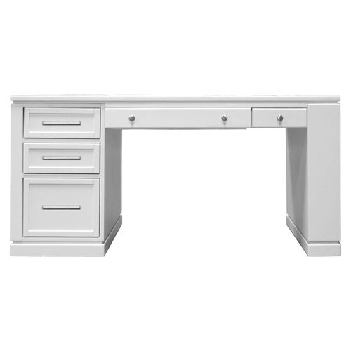 Parker House Catalina White 2pc 60 Inch Writing Desk with Power Center and USB