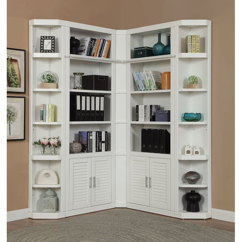 Parker House Catalina White 5 Piece Corner Library Wall