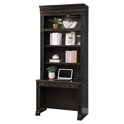 Parker House Washington Heights Brown Wall Library Desk and Hutch