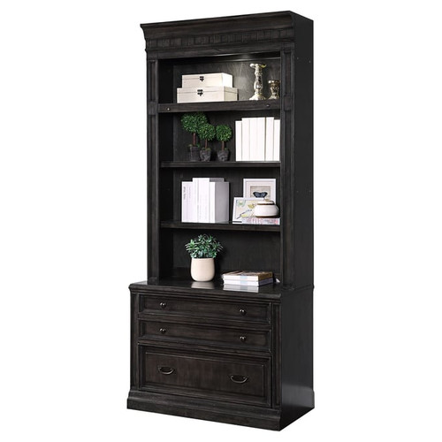 Parker House Washington Heights Dark Brown 2 Drawers Lateral File and Hutch