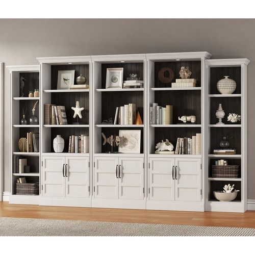 Parker House Shoreham White 5pc Bookcase Set