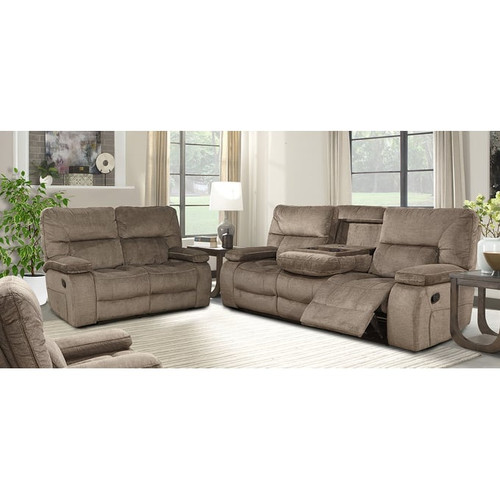 Parker House Chapman Brown 2pc Living Room Set with Manual Drop Down Console Sofa