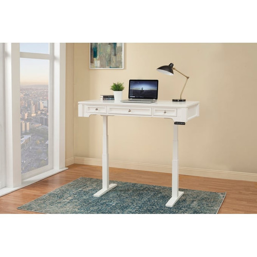 Parker House Boca White 57 Inch Power Lift Desk