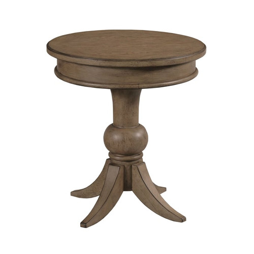 American Drew Georgie Light Stain White Oak Round End Table