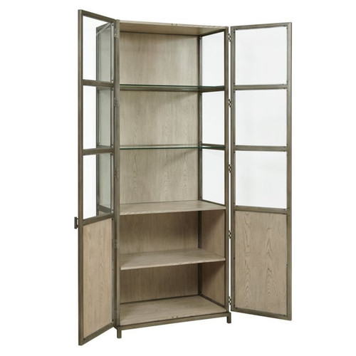 American Drew West Fork Aged Taupe Blackwell Display Cabinet