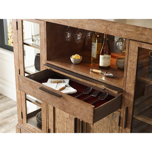 American Drew Bailey Medium Stain Smoke Wine Cabinet