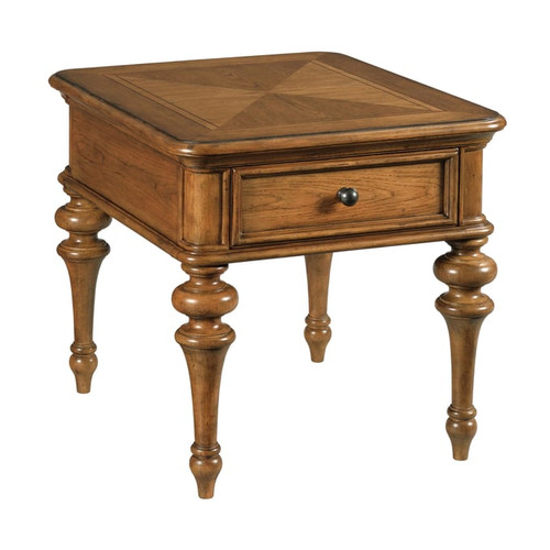 American Drew Emporium Medium Stain Cognac Pearson Drawer End Table