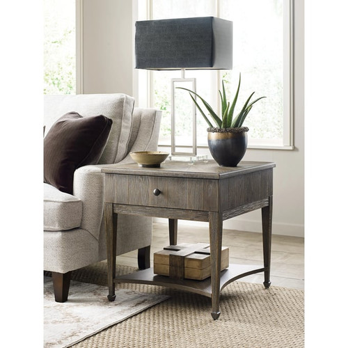 American Drew Emporium Dark Stain Shadow Carmine End Table