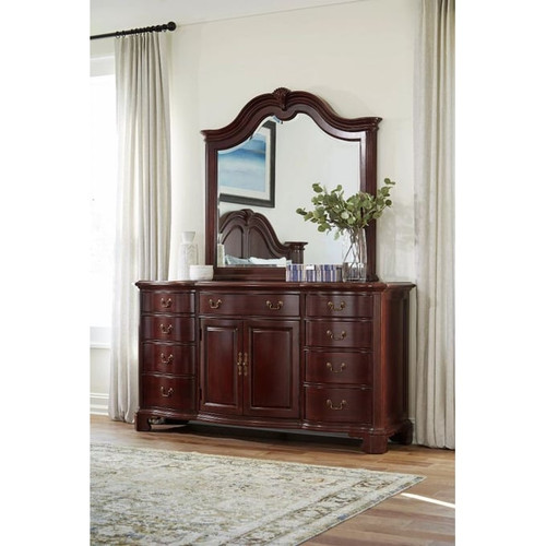 American Drew Cherry Grove Door Triple Dresser and Mirror