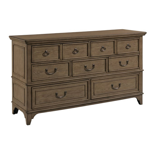 American Drew Mitchell Light Stain White Oak Drawer Dresser And Mirror