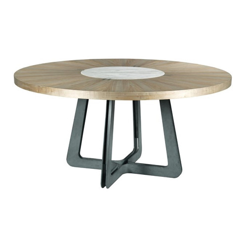 American Drew Ad Modern Synergy Walnut Ambrosia Maple Concentric Round Dining Table