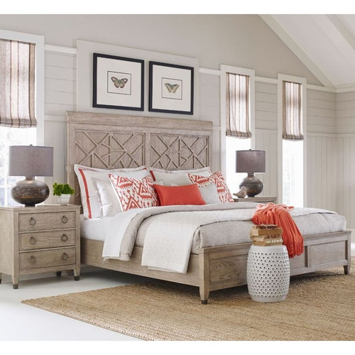 American Drew Vista Oyster 4pc Bedroom Set With King Bed