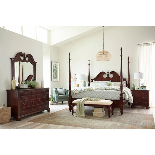 American Drew Cherry Grove Pediment King Poster Bed