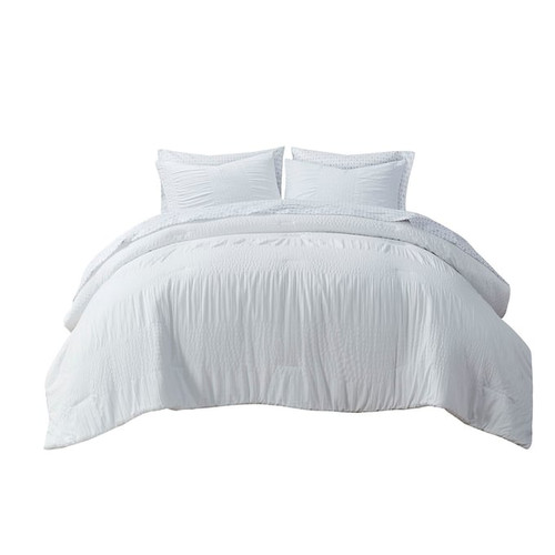 Olliix Madison Park Essentials Nimbus White Full 7pc Comforter Set with Bed Sheets