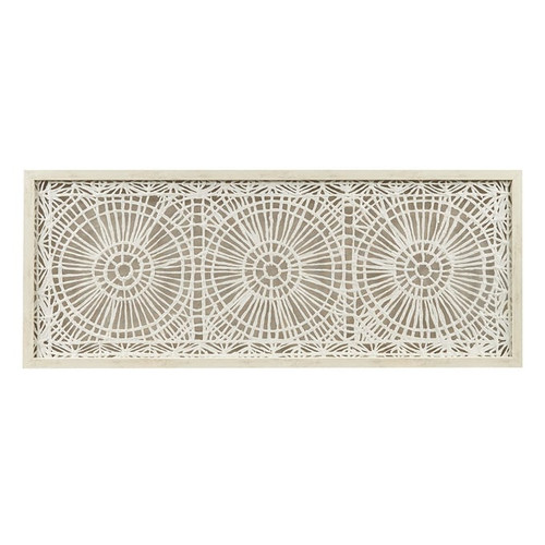 Olliix INK IVY Henna Off White Framed Medallion Rice Paper Shadow Box Wall Decor
