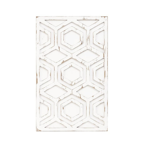 Olliix INK IVY Ralston Ivory Geometric Carved Wood Wall Decor