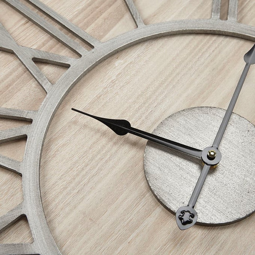 Olliix Madison Park Mason Natural Grey 23.6 Inch Wood Wall Clock