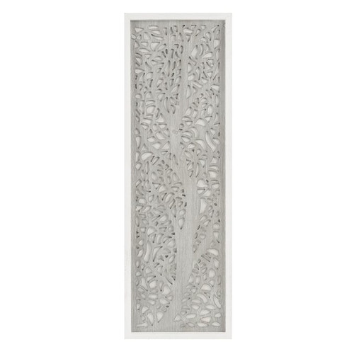 Olliix Madison Park Laurel Branches Grey Laser Cut Tree Framed Panel Wall Decor