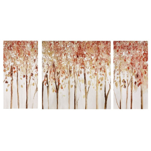 Olliix Madison Park Autumn Forest Red Triptych 3pc Textured Canvas Wall Art Set