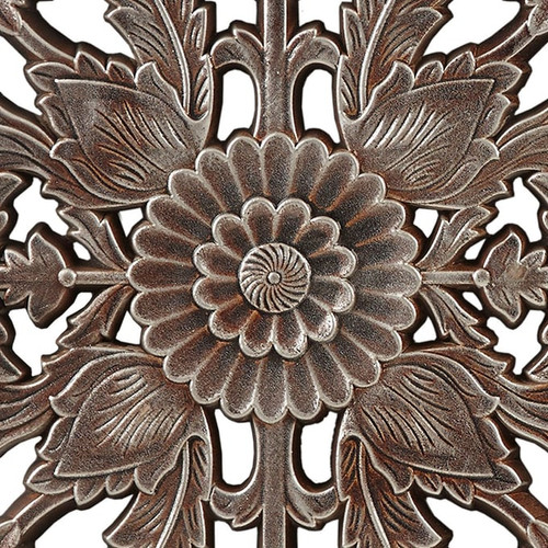 Olliix Madison Park Botanical Panel Bronze Carved Wood 2pc Wall Decor Set